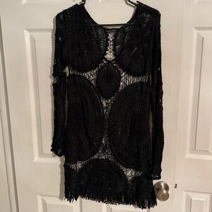 Moda International Black Crochet Dress